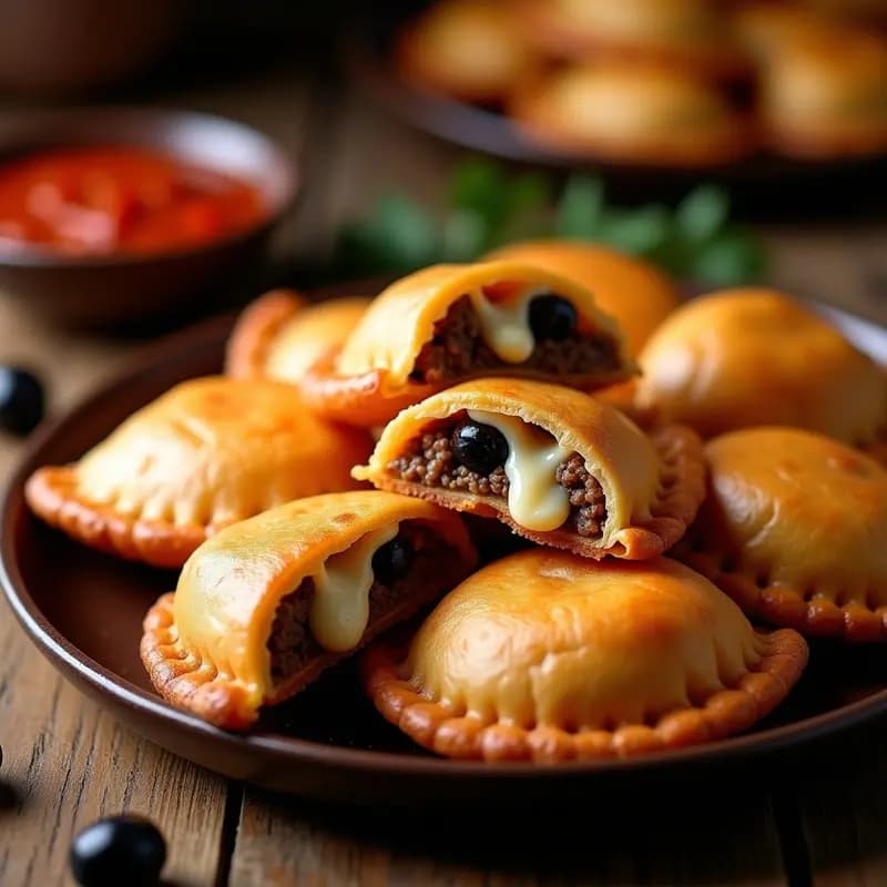 Empanada de Carne, Queso y Aceitunas con Masa Dorada: Receta Argentina Tradicional