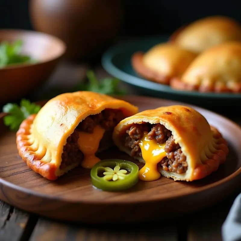 Empanada de Carne con Queso Cheddar y Jalapeños: El Bocado que Te Transporta a México