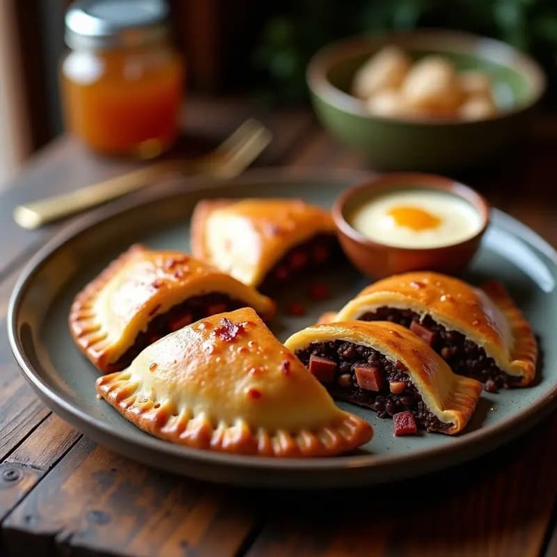 Empanada de Chocolate y Bacon con Salsa de Queso Crema y Miel: Receta Dulce-Salada