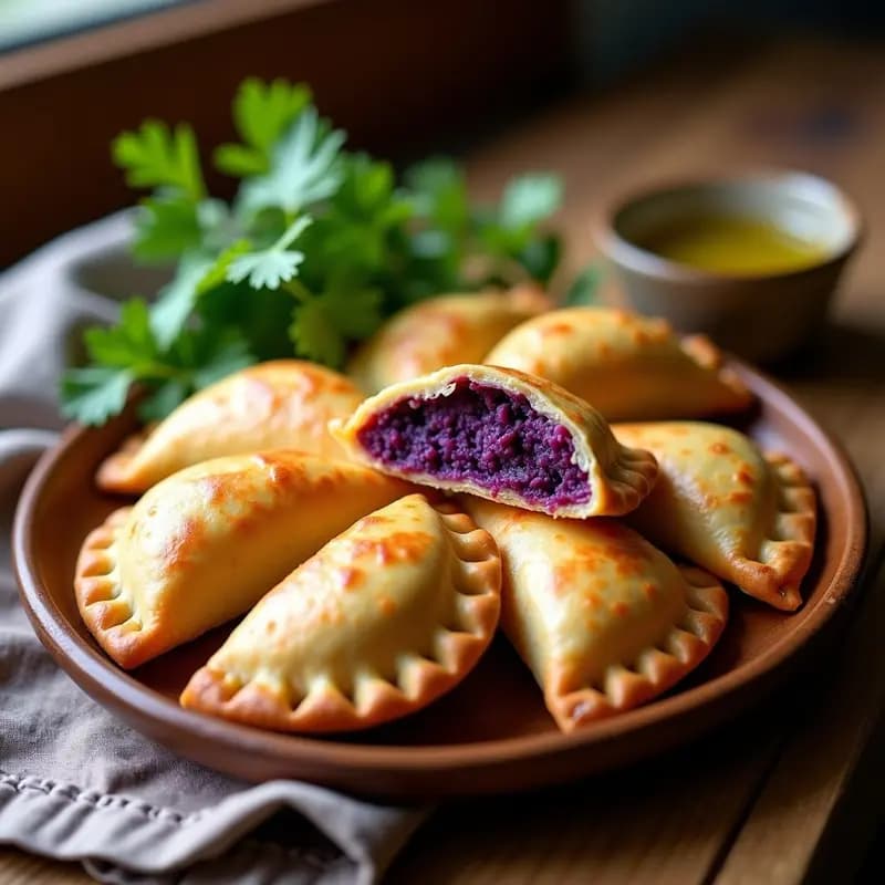 Empanada de Yautía Morada y Carne de Soja: Receta Puertorriqueña Vegana en Airfryer