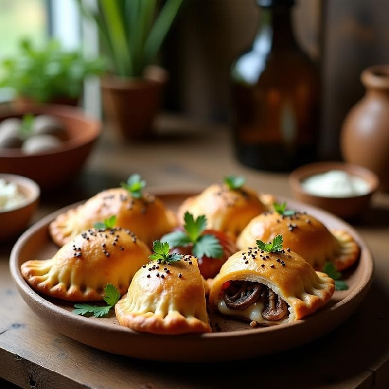 Empanadas de Maitake y Queso de Cabra: Receta al Horno con Masa Integral y Sin Gluten