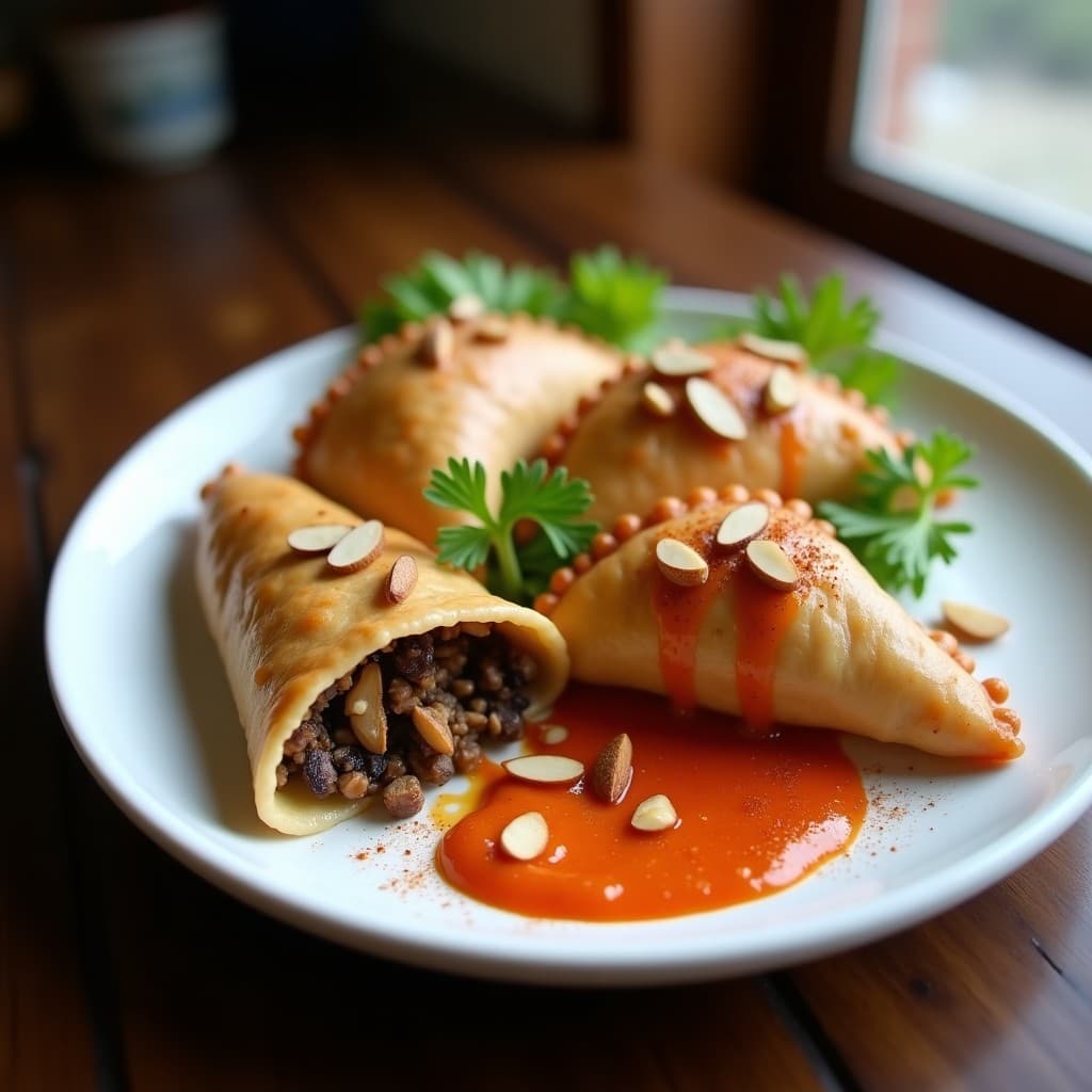 Empanadas de Harina de Almendra y Champiñones con Salsa de Romesco: Receta Keto en Airfryer
