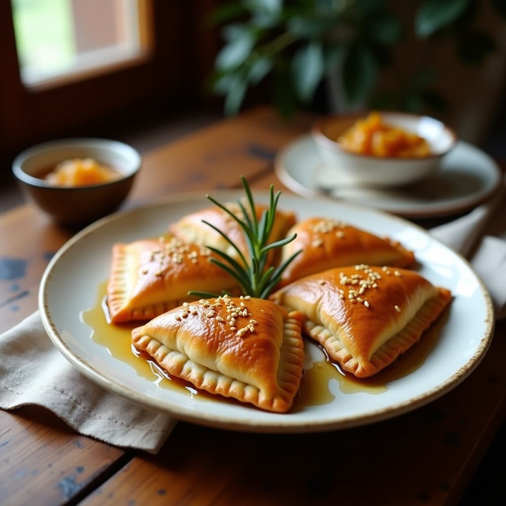 Empanadas de Amaranth y Queso de Cabra con Mermelada de Cebolla: Receta Griega Gourmet