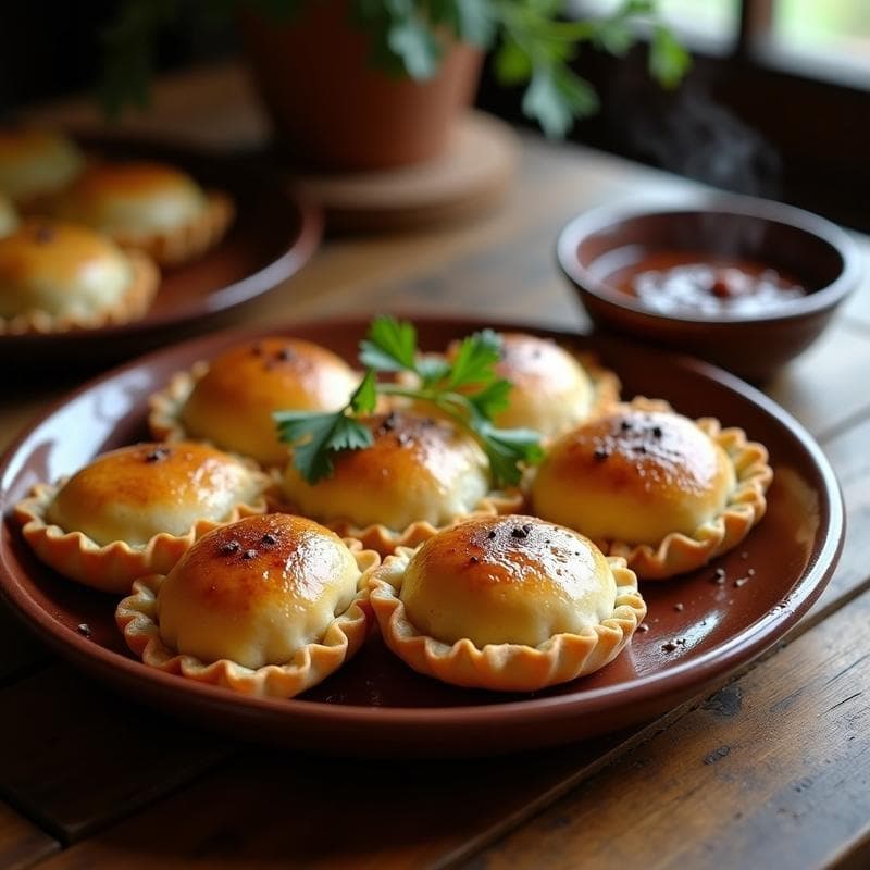 Empanadas de Harina de Amaranto y Carne de Res: Receta Mexicana en Thermomix con Salsa de Pasilla