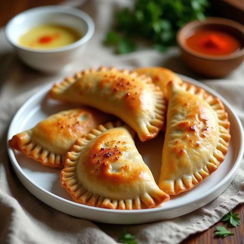 Empanadas Árabes de Berenjena y Tahini con Masa de Harina de Garbanzo: Snack Crujiente en Airfryer