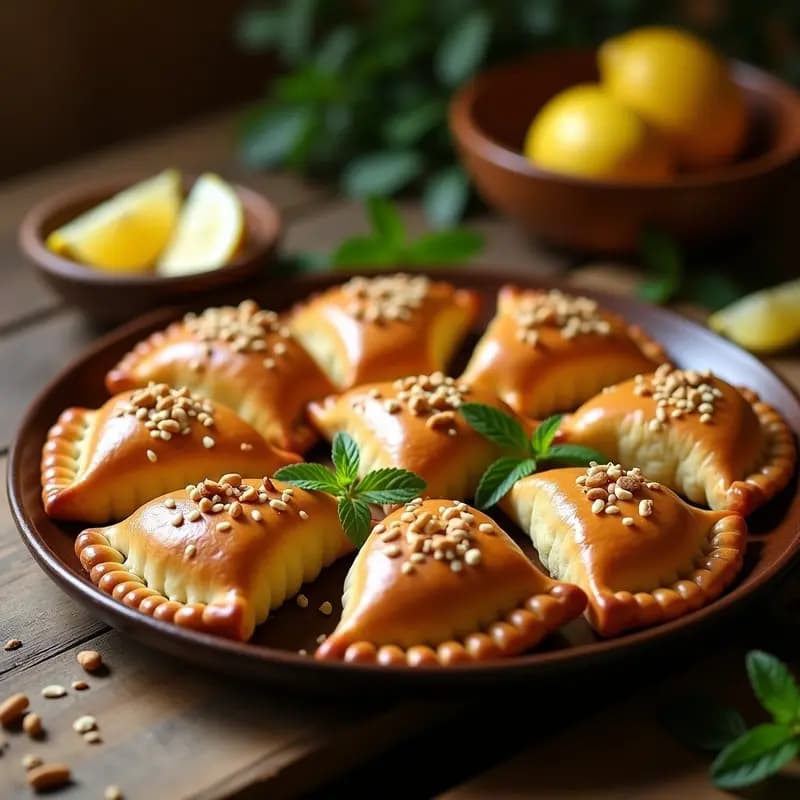 Empanadas Arabes de Carne y Piñones con Masa de Hojaldre: Receta Libanesa para Fiestas