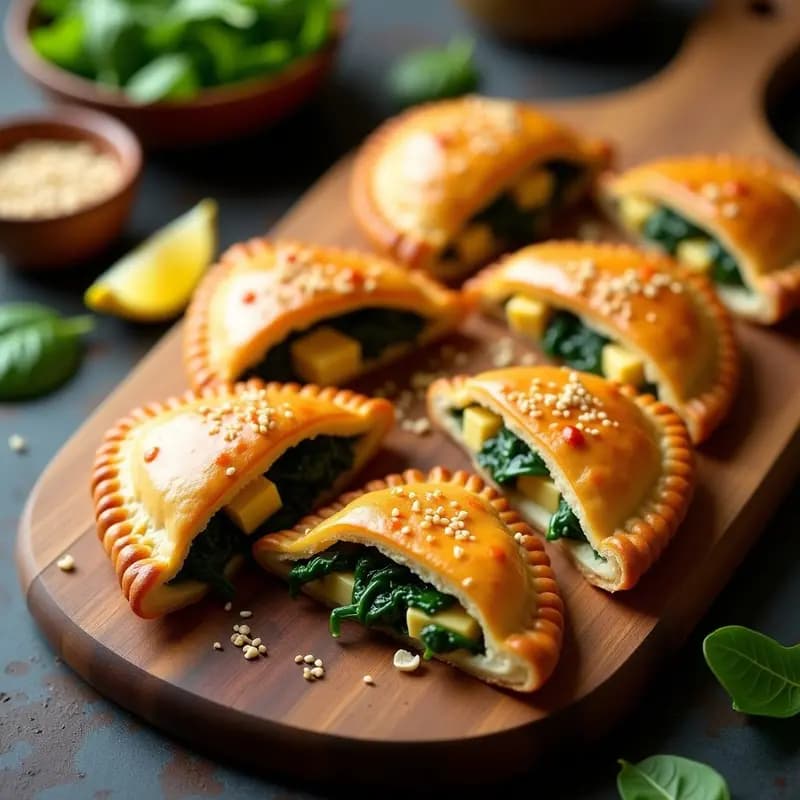Empanadas Árabes de Espinaca y Queso Halloumi: Fatayer Crujientes al Horno