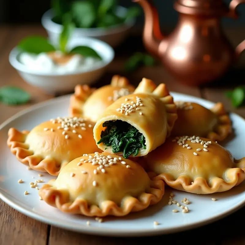 Empanadas Arabes de Espinaca y Piñones: Receta Líbano en Airfryer Sin Fritura