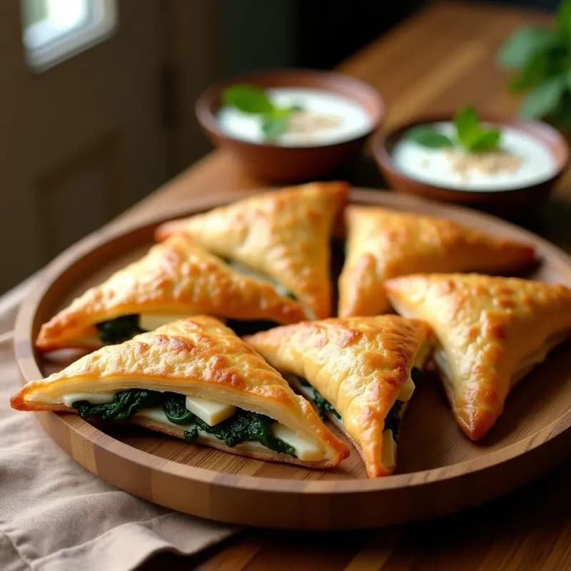 Empanadas Árabes de Espinacas y Queso Halloumi: Receta de Levante con Masa Fillo