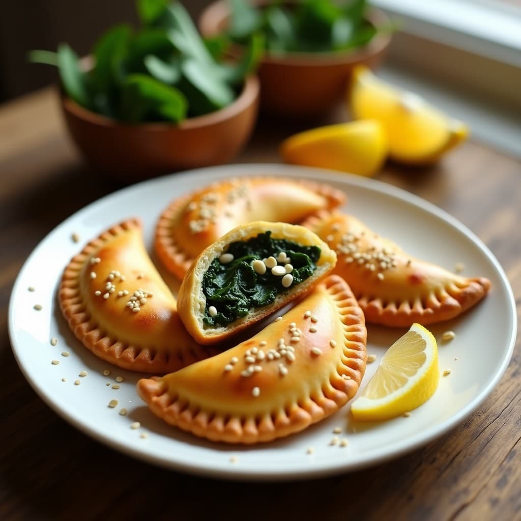 Empanadas Árabes de Espinacas, Piñones y Limón Confitado: Receta en Airfryer con Masa de Semolina