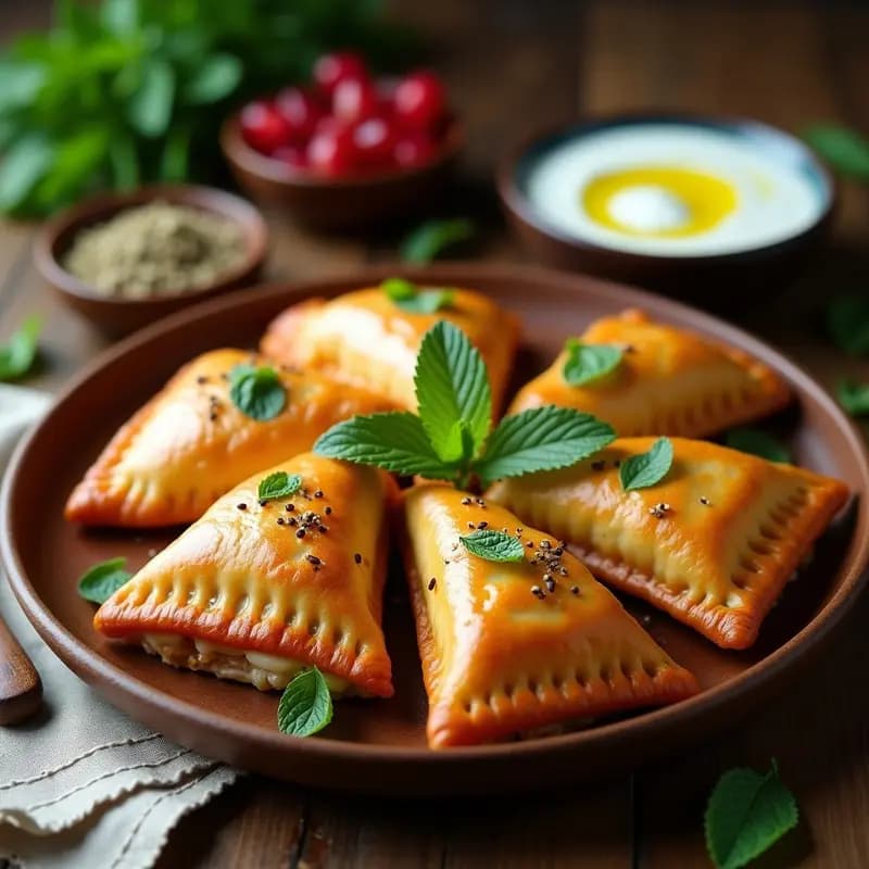 Empanadas Árabes de Queso Halloumi y Menta: Aperitivo Libanés Crujiente en Airfryer