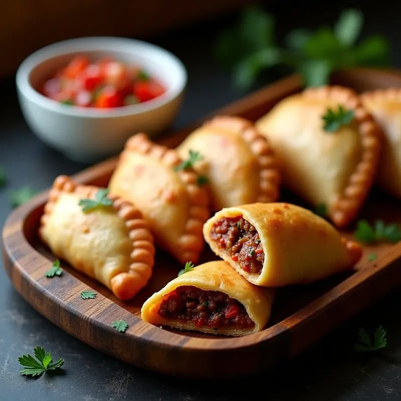 Empanadas Argentinas de Carne Picante con Salsa Criolla: Receta Tradicional en Horno