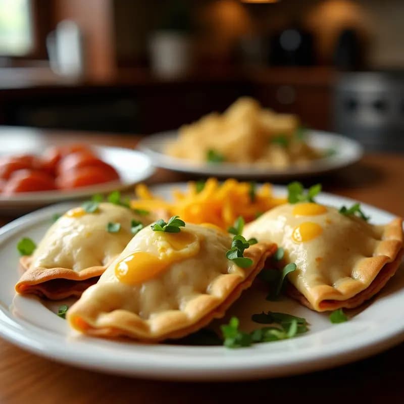 Empanadas Argentinas de Carne con Queso y Huevo Frito Encima: Receta de Comida Basura para Comer al Instante