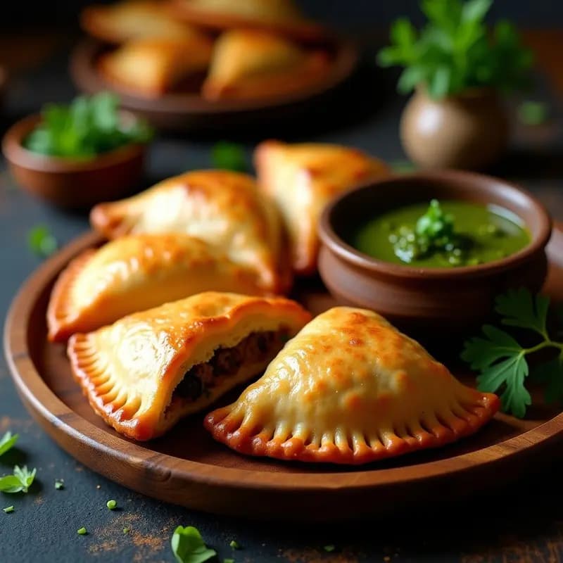 Empanadas Argentinas de Carnes y Aceitunas con Salsa Chimichurri: Receta en Airfryer