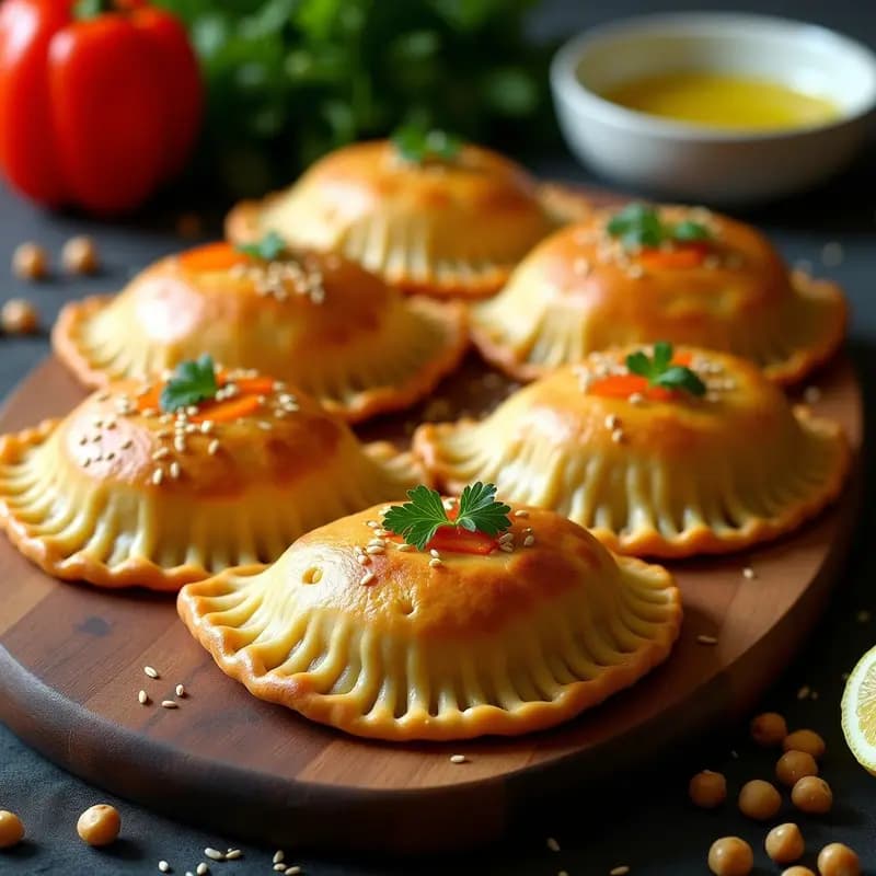 Empanadas Argentinas de Hummus y Pimiento: Receta Vegana en Horno sin Masa Tradicional