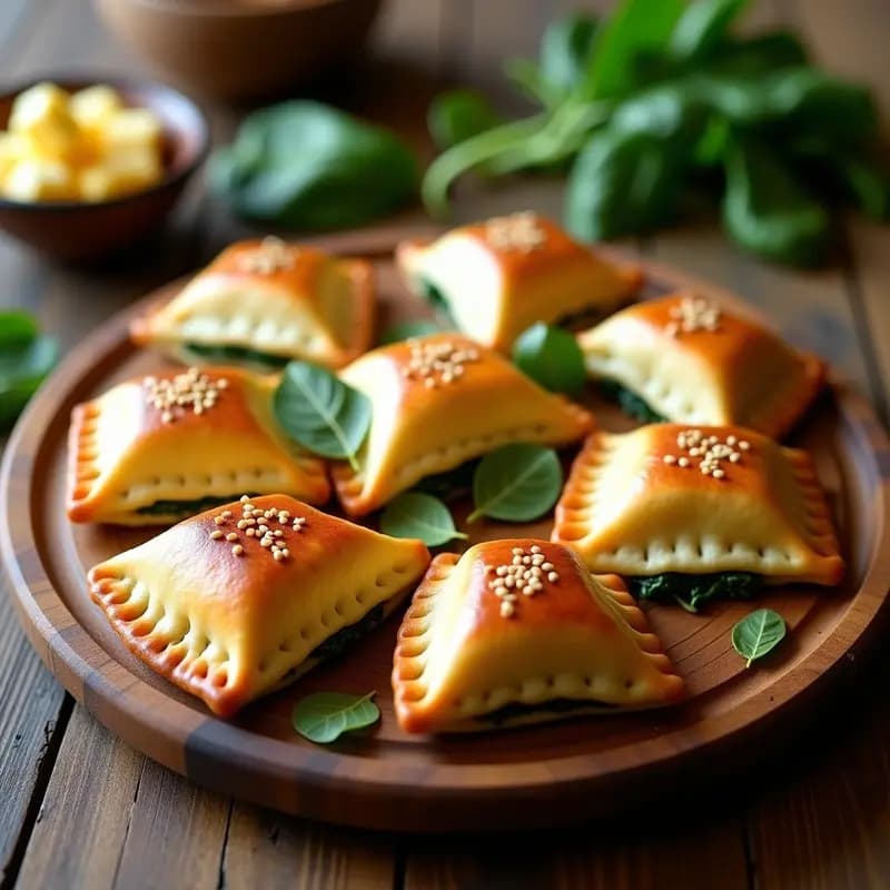 Empanadas Armenian de Espinacas y Queso Halloumi: Receta en Horno con Masa de Yogur