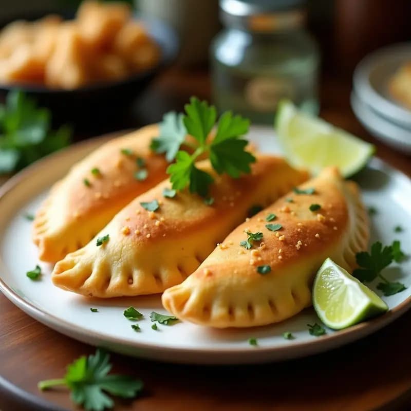 Empanadas de Harina de Arroz Rellenas de Camarones y Cilantro: Receta Peruana en Airfryer