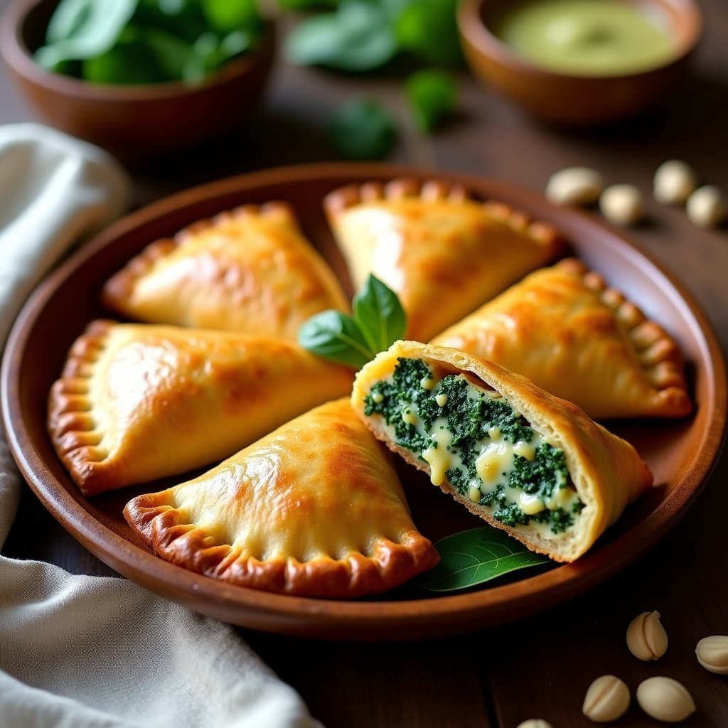 Empanadas de Harina de Arroz con Relleno de Espinacas y Queso de Cashew: Receta Argentina Vegana