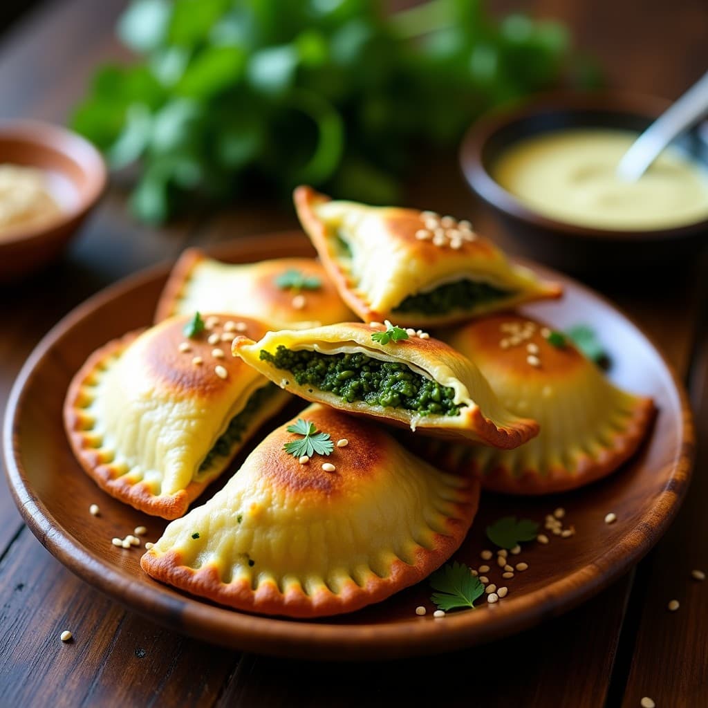 Empanadas de Harina de Arroz y Espirulina Rellenas de Jackfruit: Receta Vegana en Airfryer