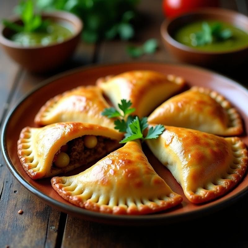 Empanadas de Harina de Arroz y carne de Res en Salsa de Chimichurri: Receta Argentina Sin TACC