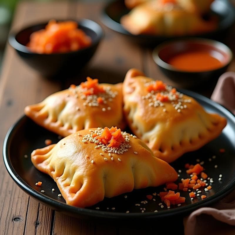 Empanadas de Atún y Kimchi con Masa de Coliflor: Receta Coreana Keto en Airfryer