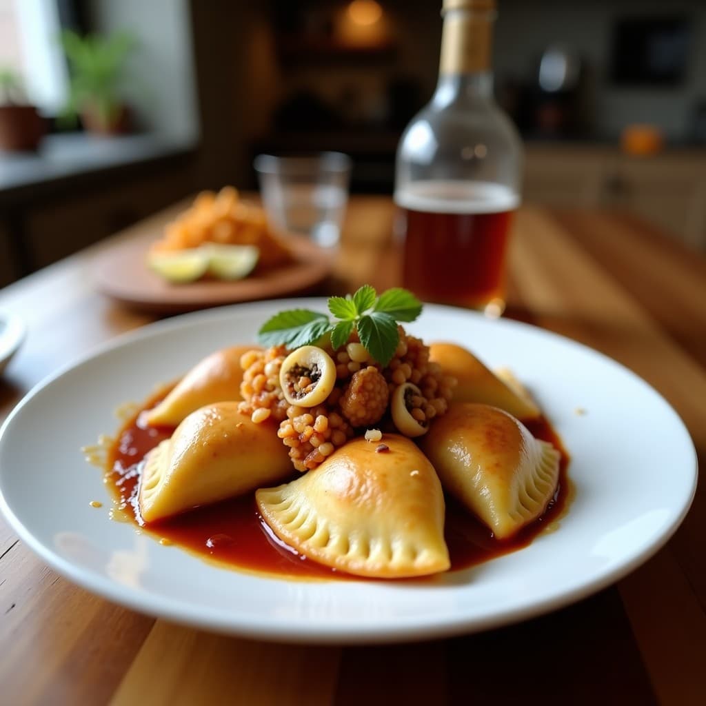 Empanadas de Masa de Camote Morado con Relleno de Pulpo y Tinta de Calamar: Receta Filipina en Airfryer