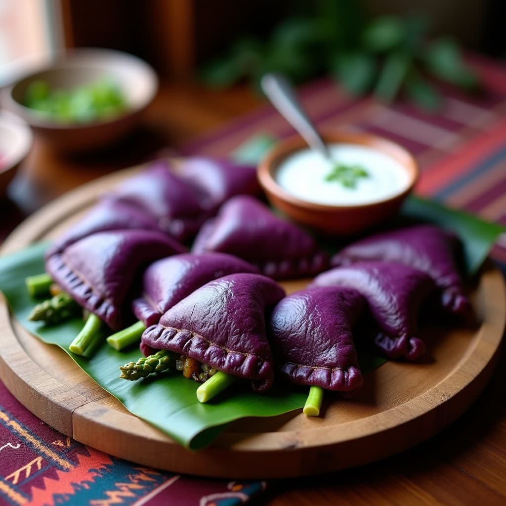 Empanadas de Masa de Camote Morado con Relleno de Quinoa y Espárragos: Receta Peruana Sin Gluten
