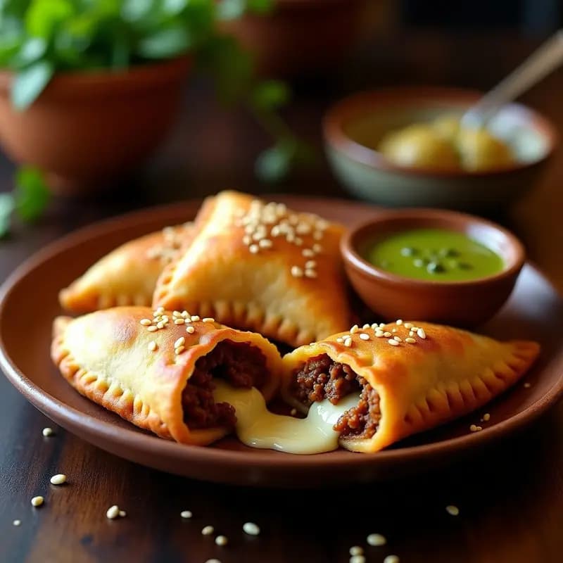 Empanadas de Carne Adobada y Queso Oaxaca: El Crujiente que Enamora