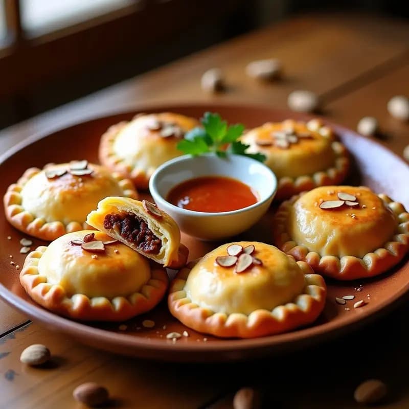 Empanadas de Carne de Camello y Pasas con Salsa de Tamarindo: Receta Marroquí Tradicional en Horno