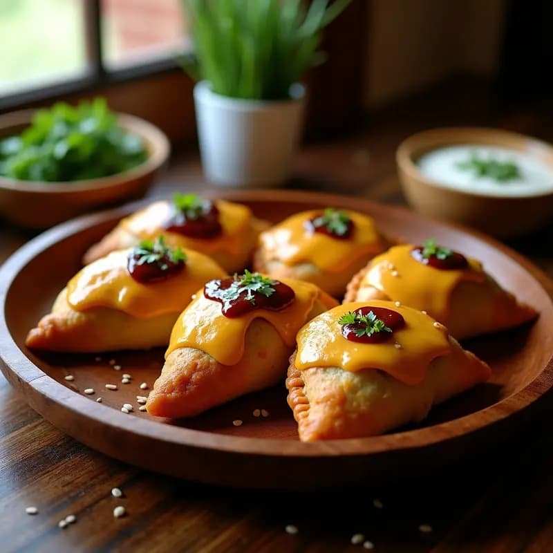 Empanadas de Carne con Cobertura de Queso Fundido y Salsa Barbacoa: El Bocado que lo Cambia Todo