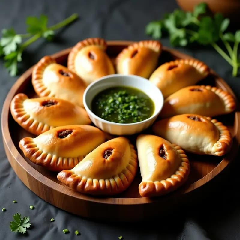 Empanadas de Carne en Hojaldre con Salsa de Chimichurri: Receta Argentina Tradicional y Alta en Proteína