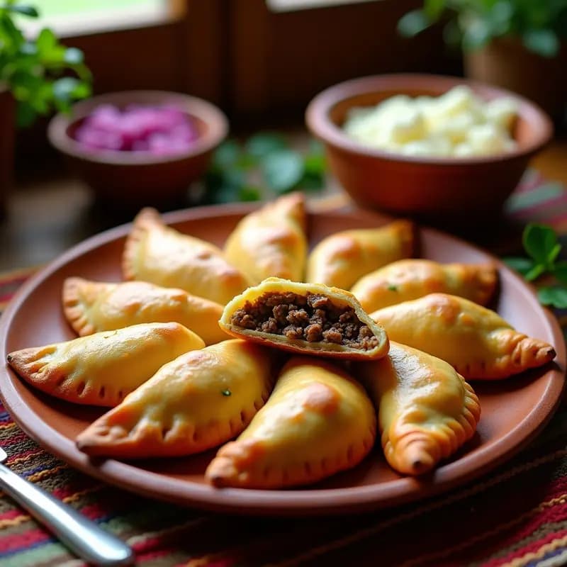 Empanadas de Carne de Llama y Queso de Cabra: Receta Andina Tradicional al Horno