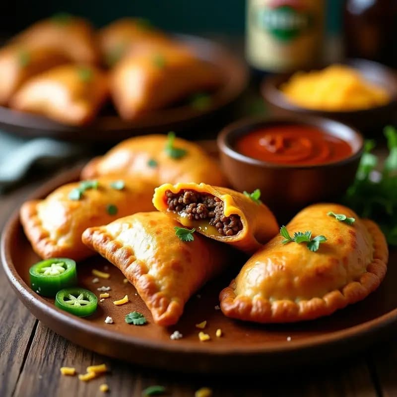 Empanadas de Carne Picante con Queso Cheddar y Jalapeños: Receta Argentina con un Toque Fuego