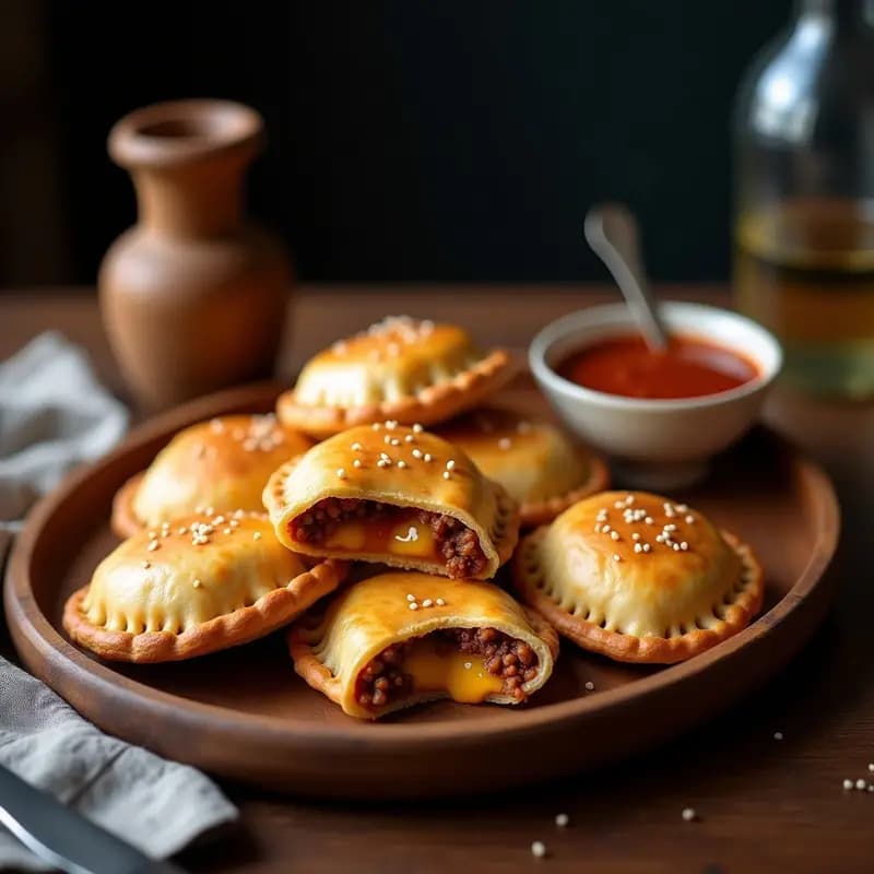 Empanadas de Carne Picante y Queso Fundido con Masa de Hojaldre: Aperitivo Argentino Infalible