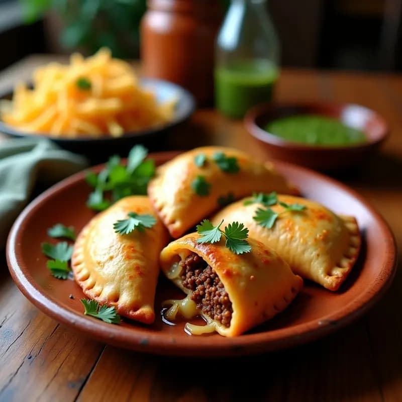 Empanadas de Carne Picante con Queso Oaxaqueño: Receta Mexicana al Horno Sin Manteca