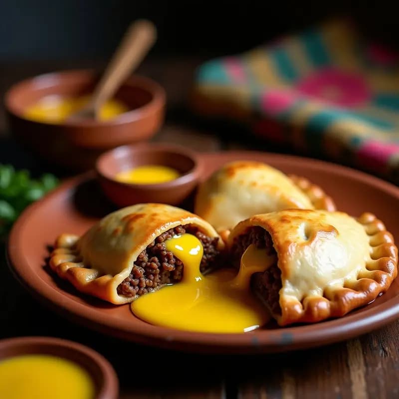 Empanadas de Carne con Queso Fundido y Salsa de Ají Amarillo: Receta Peruana que Adicta