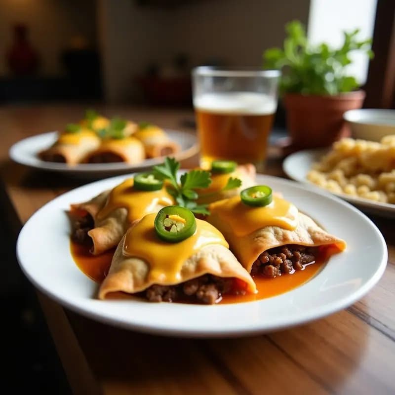 Empanadas de Carne con Queso Cheddar y Jalapeños Fritos: Versión Gourmet