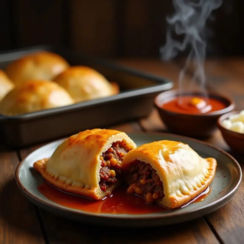 Empanadas de Carne con Queso derretido y Salsa de BBQ: Receta Argentina para Cocinar en Horno