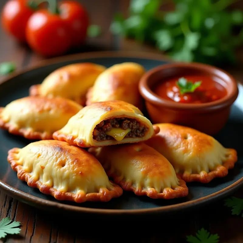 Empanadas de Carne y Queso Fritas con Salsa de Tomate Casera: Clásico con Toque Gourmet