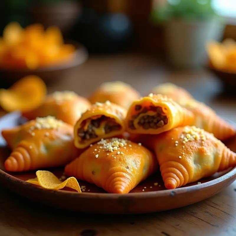 Empanadas de Carne y Queso con Masa de Doritos Triturados: Receta de Fusión Extrema