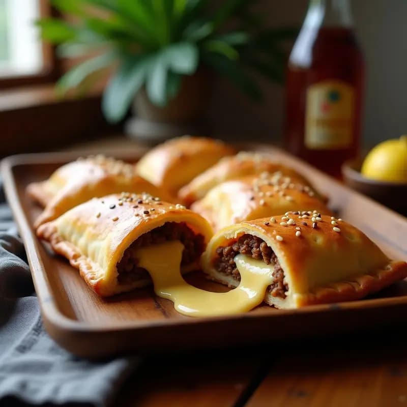 Empanadas de Carne Picada y Queso Fundido con Masa de Hojaldre: Receta Tradicional con Toque Gourmet