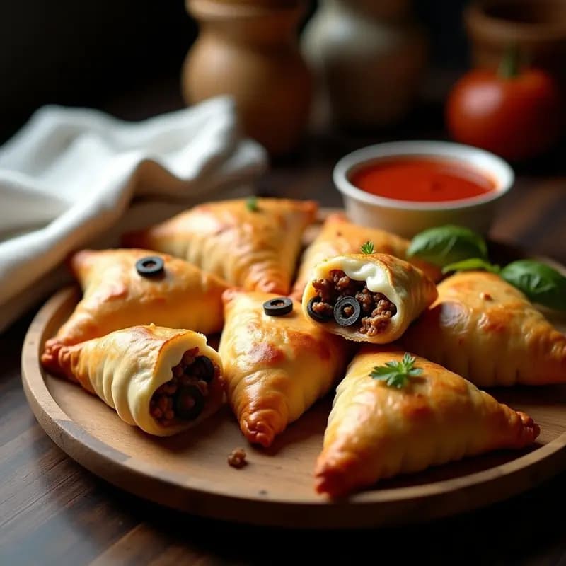 Empanadas de Carne con Queso Mozzarella, Aceitunas y Pimentón: Receta Argentina para Compartir