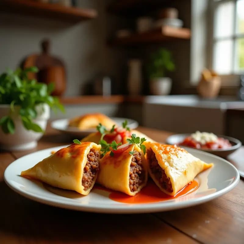 Empanadas de Carne con Queso y Salsa de Chili: El Snack Más Sabroso
