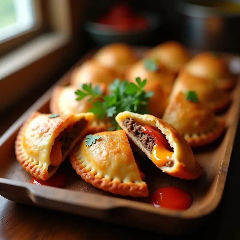 Empanadas de Carne con Queso y Salsa de Tomate Picante: Receta Argentina para Reuniones Familiares