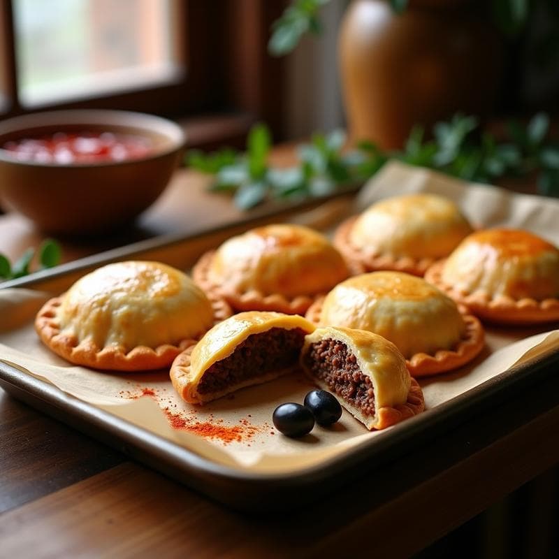 Empanadas de carne de res y aceitunas: receta Argentina al horno alta en proteina