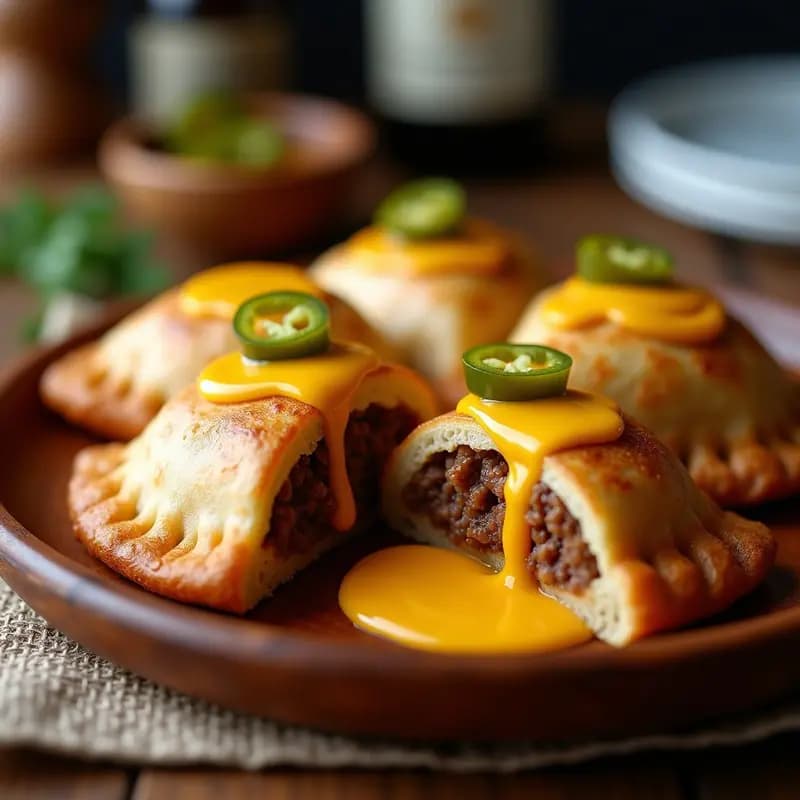 Empanadas de Carne con Salsa de Queso y Jalapeños: Receta Argentina para Picar entre Horas