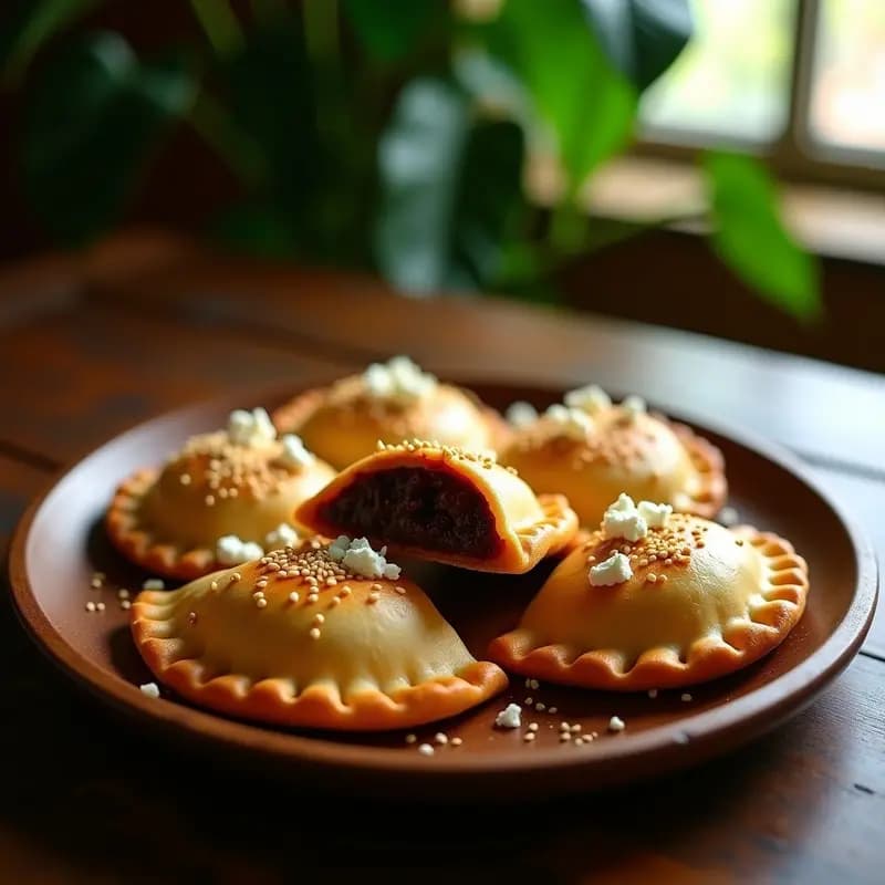 Empanadas de cassareep de Guayaba y Queso de Cabra: Receta Guyanesa Dulce-Salada