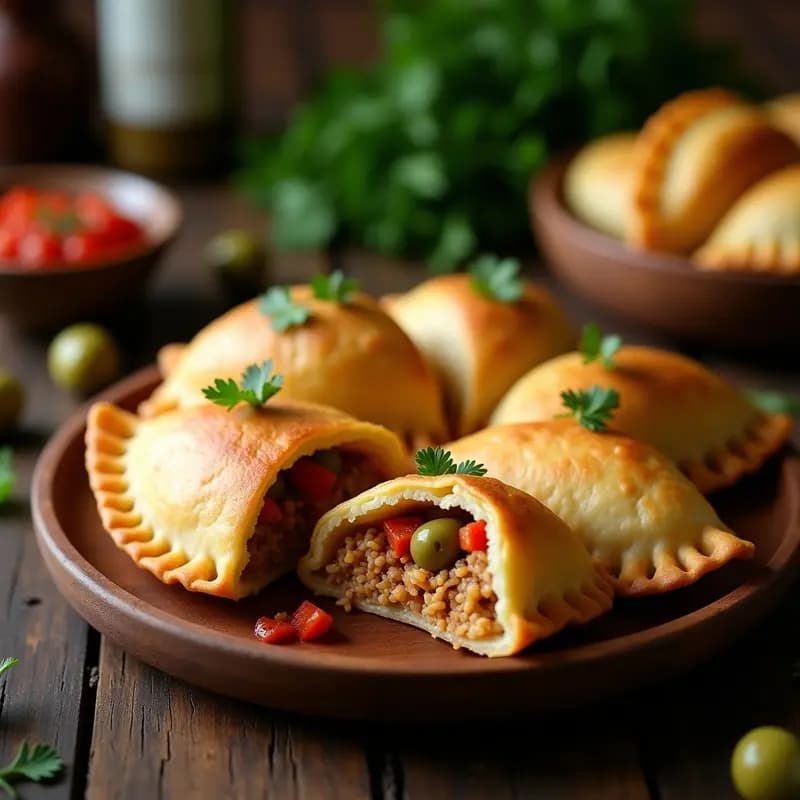 Empanadas de Masa de Cassava Rellenas de Picadillo de Jackfruit y Aceitunas: Receta Cubana Vegana