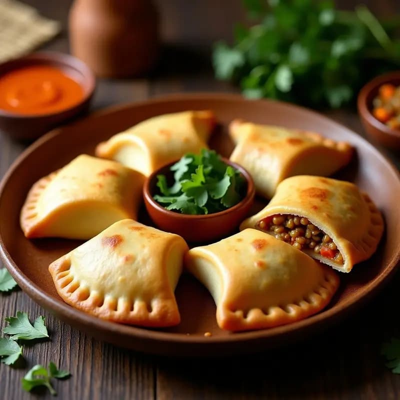 Empanadas de Masa de Cassava Rellenas de Picadillo de Lentejas: Receta Caribeña Sin Gluten