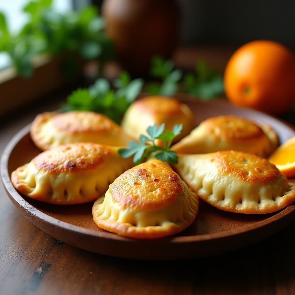 Empanadas de Cassava con Relleno de Pollo al Curry y Arancia: Receta Brasileña en Airfryer